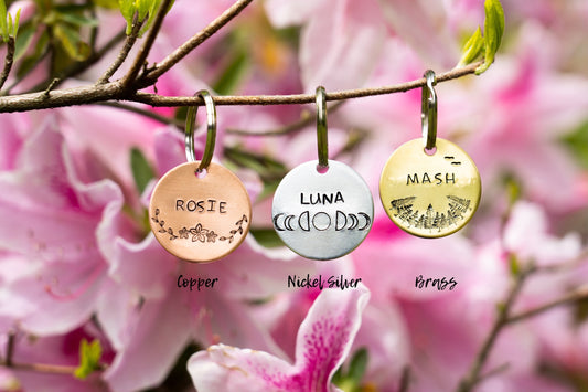 Bears Hand Stamped Metal Dog Name Tag