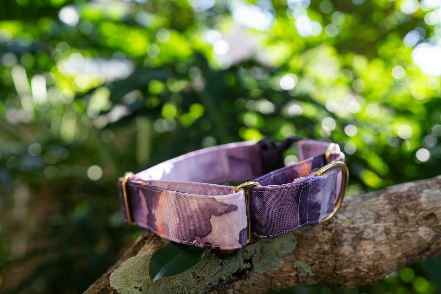 Purple Marble Eco Canvas Custom Dog Collar