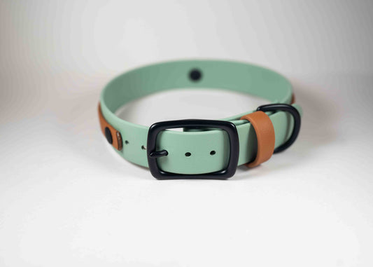 14-16" Sage and Tawny Accent Stripe Collar