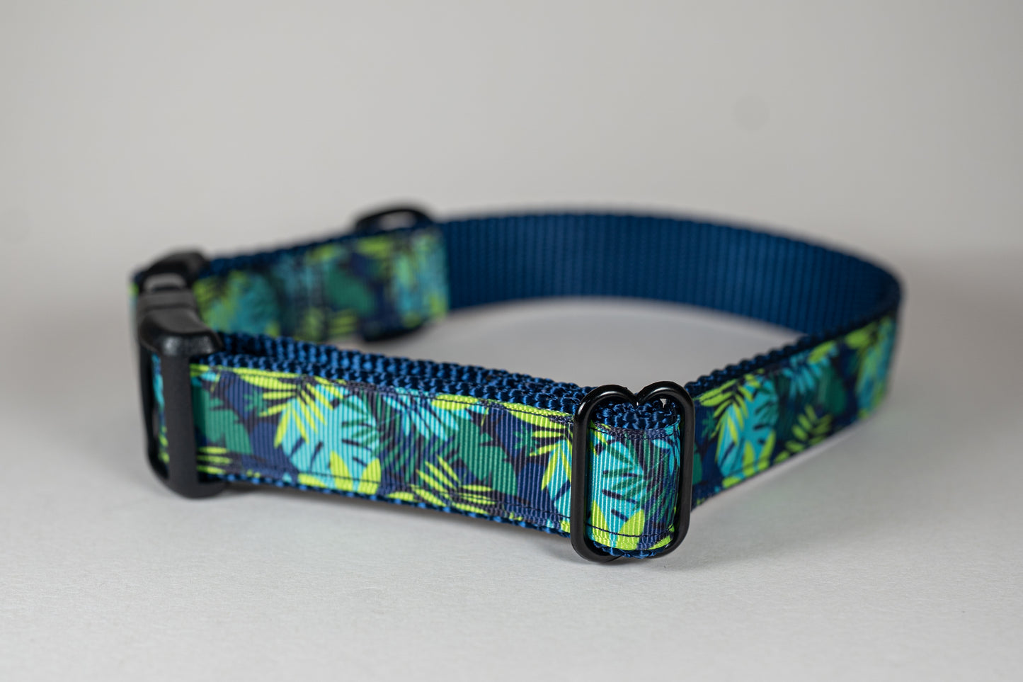 Tropical Leaves Adjustable Dog Collar