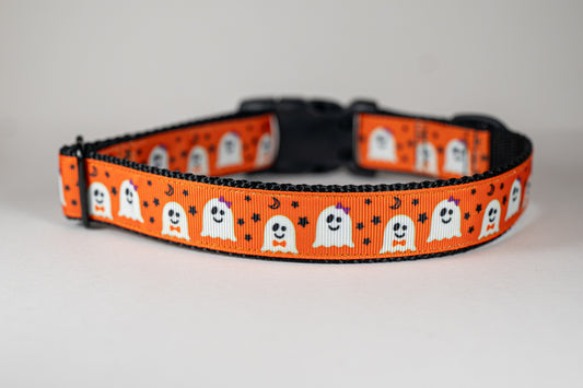 Halloween Ghosts Adjustable Dog Collar