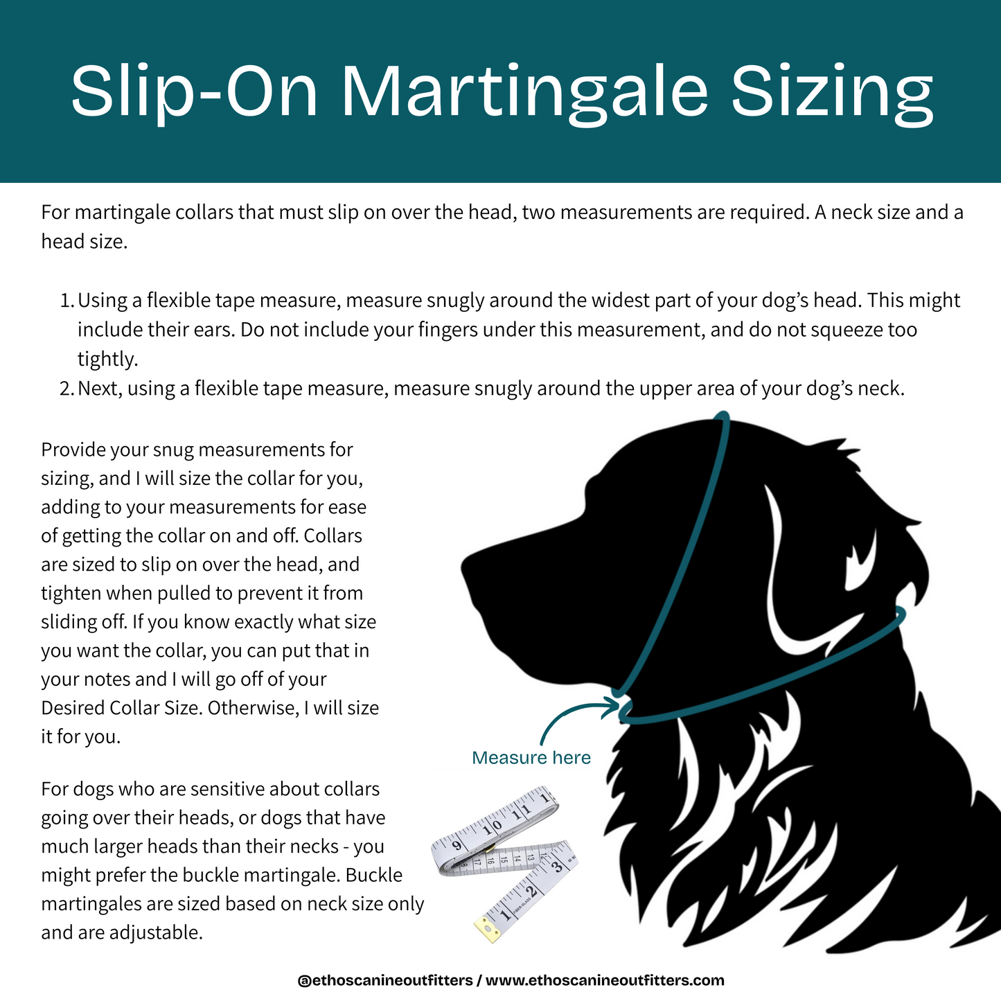 Slip On Martingale BioThane Collar