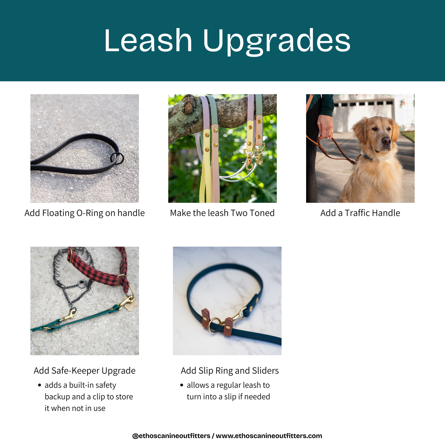 1/2" Cat or Small Dog Waterproof Custom BioThane Leash