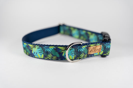 Tropical Leaves Adjustable Dog Collar