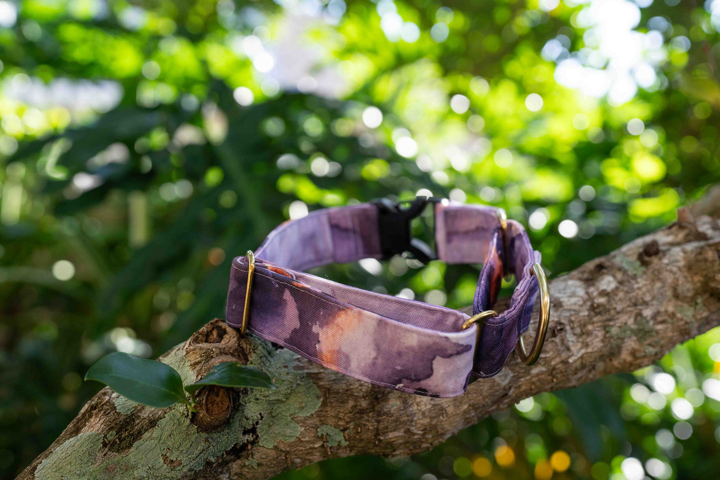 Purple Marble Eco Canvas Custom Dog Collar