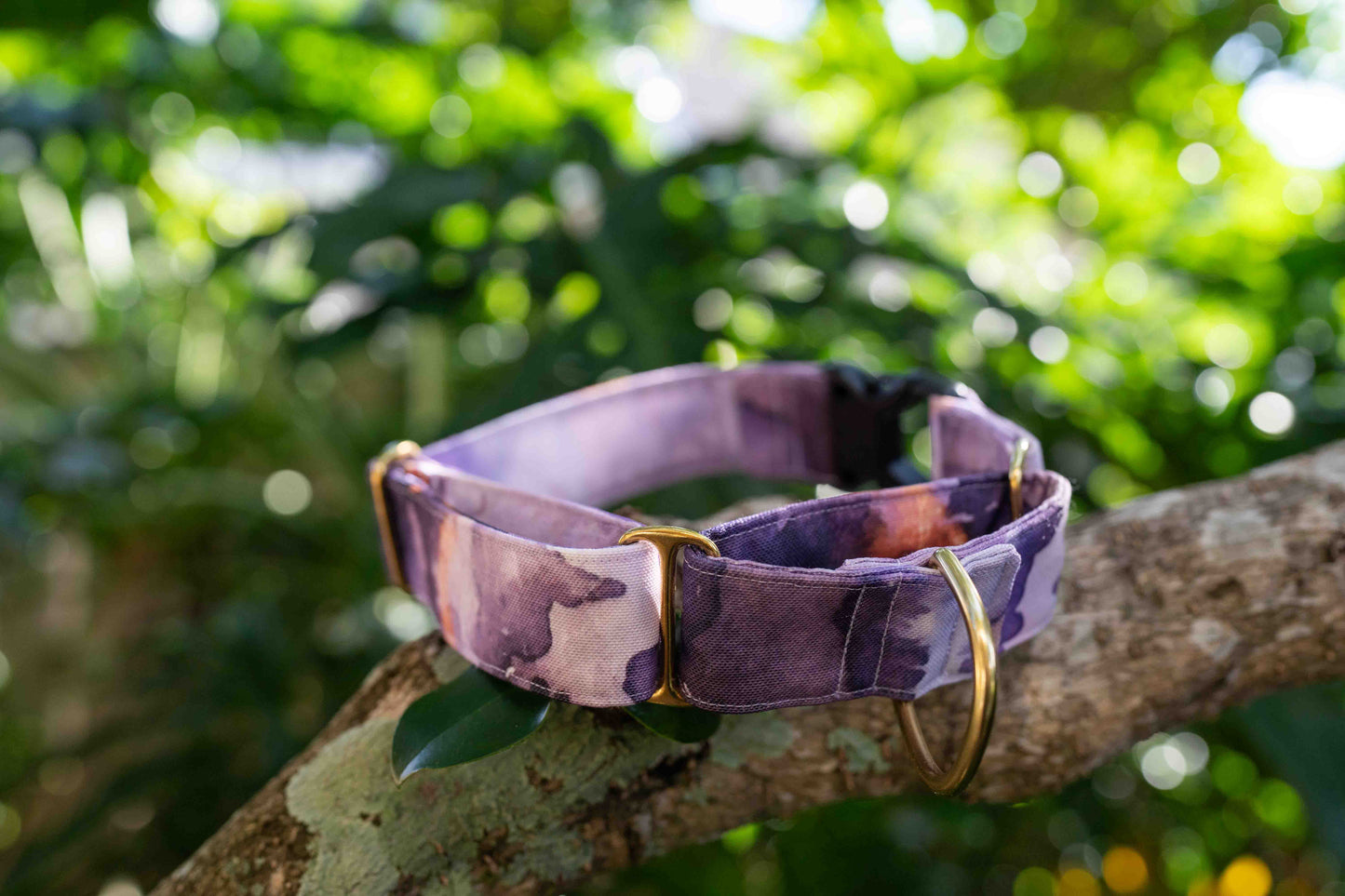 Purple Marble Eco Canvas Custom Dog Collar