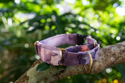 Purple Marble Eco Canvas Custom Dog Collar