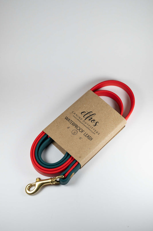 5' Red and Emerald Two Toned Leash