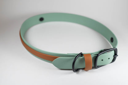 19-22" Sage and Tawny Accent Stripe Collar