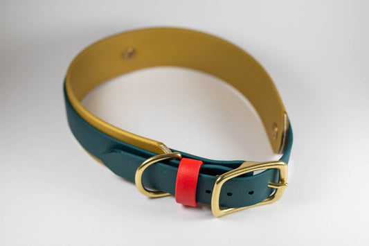 17-20" Layered Collar - Gold, Emerald, and Red