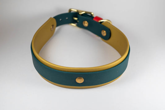 17-20" Layered Collar - Gold, Emerald, and Red