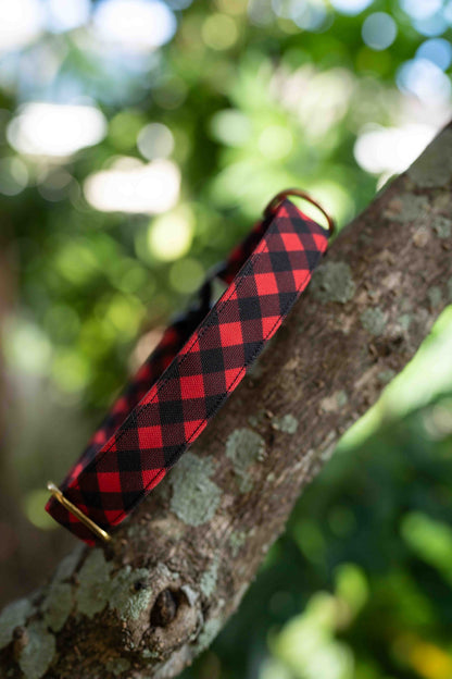 Buffalo Plaid Eco Canvas Custom Dog Collar