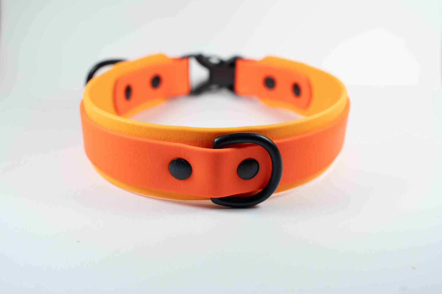 17.5" Orange 1.5" Layered Dog Collar - Quick Release Buckle